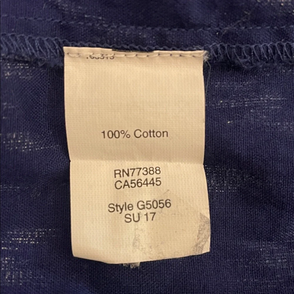 J. Crew Cobalt Blue/Cream Chevron V-Neck Pullover Top M NWOT
